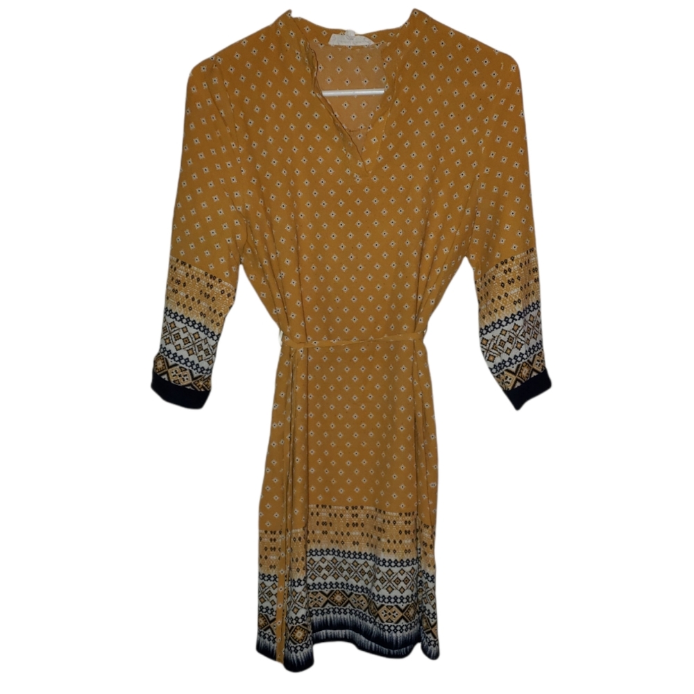 Love Tree -Mustard Dress with tie front